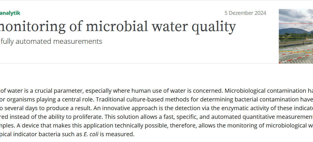 Real-Time Monitoring of Microbial Water Quality – Article
